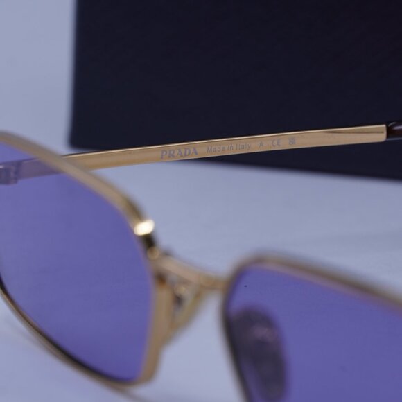Prada PRA60S 7OE01O Rectangle Sunglasses – Brass